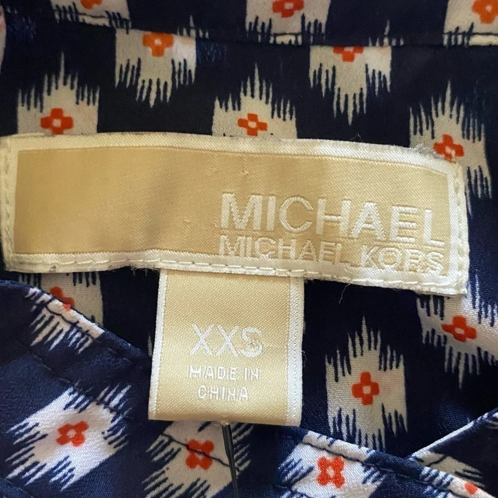 MICHAEL KORS-BLUE IKAT PRINT ROMPER-SIZE XXS